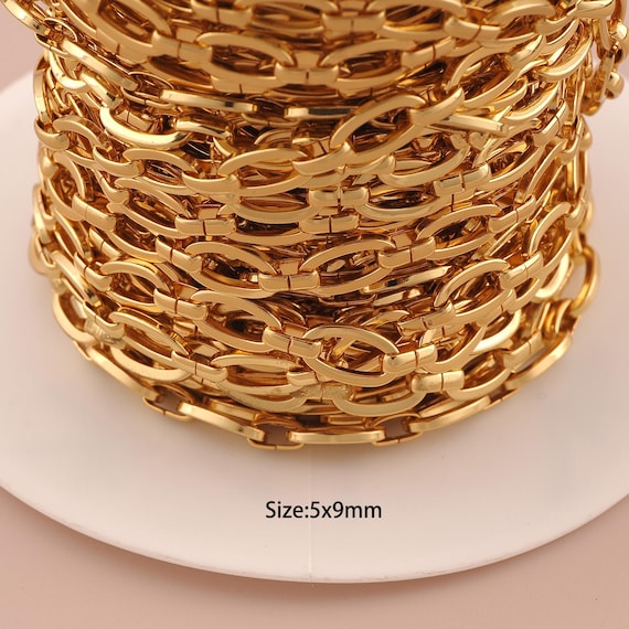 3.28 Feet 18K Gold Cable Chain,Special Chain,Semi-Finished Chain for DIY Jewelry Making Supply