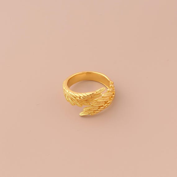 18K Gold Adjustable Rings,Wiide Rings,Angel Wings Rings for DIY Jewelry Making Supply
