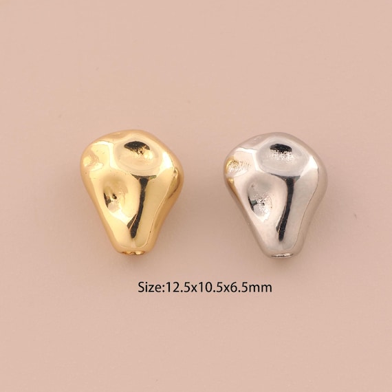 18K Gold Irregular Spacer Bead,Minimalist Bead,Irregular Bead for DIY Jewelry Making Supply