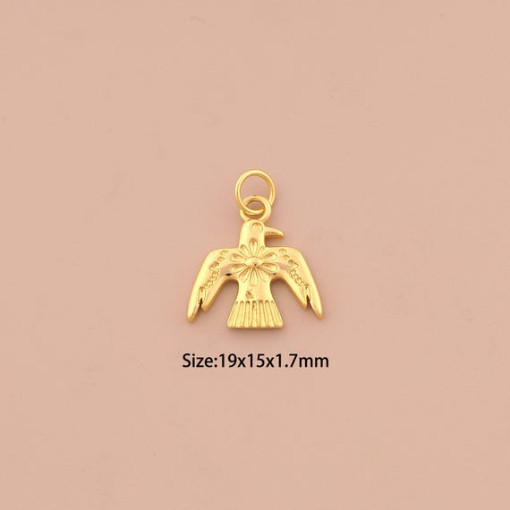 18K Gold Holy Spirit Dove Charms,Animal Charms Pendants,Flower Charm for DIY Jewelry Making Supply