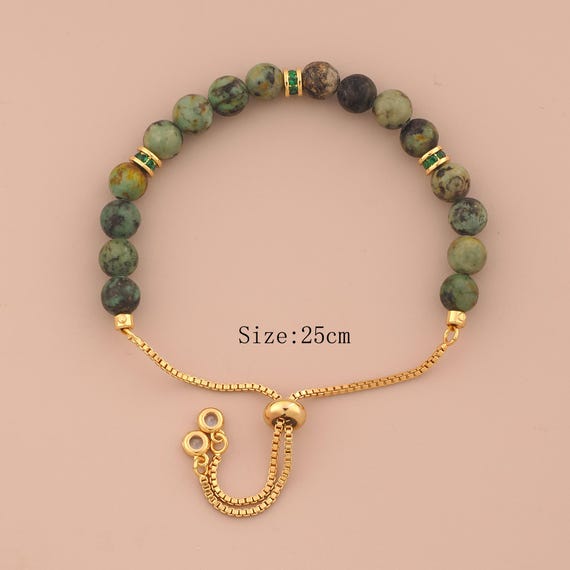 1 Str 18K Gold Opal Box Bracelet,Retractable Chain Bracelet,Gift for Her