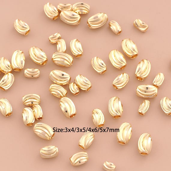 50 pcs 14K Gold Curved Spacer Bead,Tube Bead,Curved Bead for DIY Jewelry Making Supply
