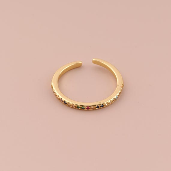 18K Gold Open Rings,Line Rings,Thin Gold Rings for DIY Jewelry Making Supply