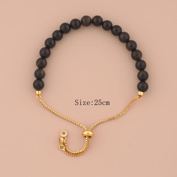 1 Str 18K Gold Opal Box Bracelet,Retractable Chain Bracelet,Gift for Her