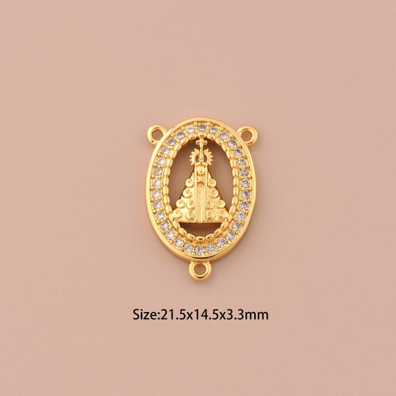 18K Gold Pope Charms,CZ Pave Religious Charms Pendants,Christian Charm for DIY Jewelry Making Supply