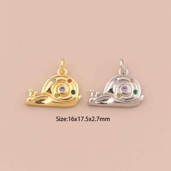 Gold Snail Charm 18K Gold Minimalist Pendant Snail Necklace Minimalist Charm DIY Jewelry Supplies 16.5x18x2.6mm