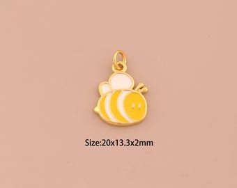 レディース 【新品】エナメル仕上げ蜂と月デザインネックレス 14金メッキ