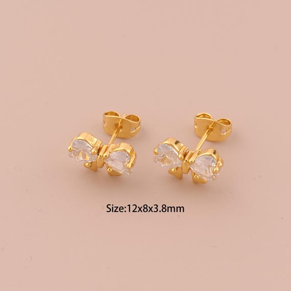 18K Gold Bow Stud Earrings,Minimalist Stud Earrings,Bow Stud Earrings,Hypoallergenic Stud Earrings,Gift for Her
