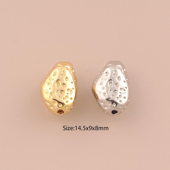 18K Gold Irregular Spacer Bead,Minimalist Bead,Irregular Bead for DIY Jewelry Making Supply
