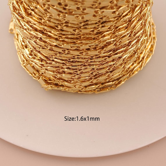 3.28 Feet 18K Gold Lock Chain,Special Chain,Semi-Finished Chain for DIY Jewelry Making Supply
