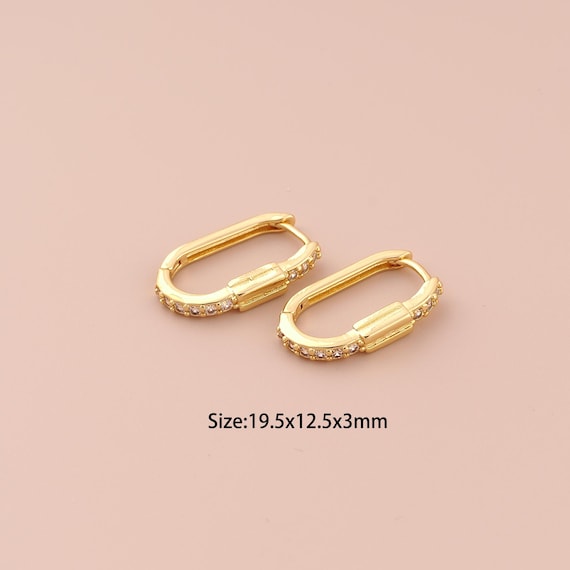 18K Gold Hoop Earrings,CZ Pave Hugging Hoop Earrings,Hoop Earrings,Hypoallergenic Hoop Earrings,Gift for Her