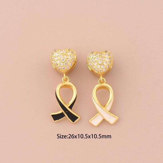 18K Gold Symbol Charms,CZ Pave Heart Charms Pendants,Enamel Symbol Charm for DIY Jewelry Making Supply