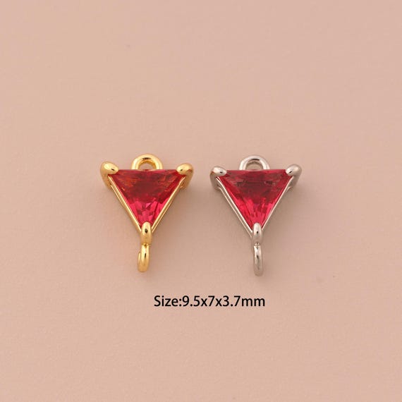 18K Gold Triangle Connector,CZ Pave Minimalist Connector Charms,Triangle Connector for DIY Jewelry Making Supply