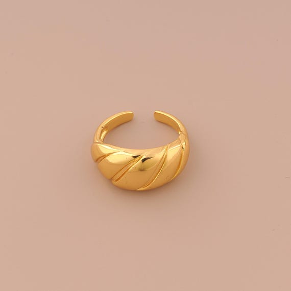 18K Gold Open Rings,Wide Rings,Bread Rings for DIY Jewelry Making Supply