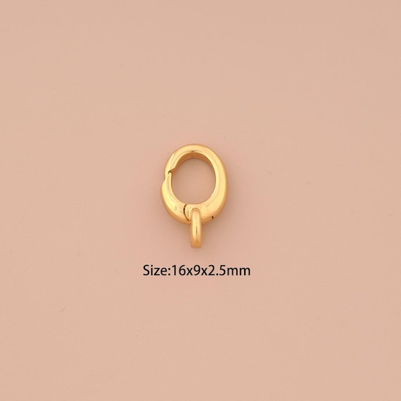 18K Gold Push Door Clasp,Spring Clasp,Snap Clasp for DIY Jewelry Making Supply