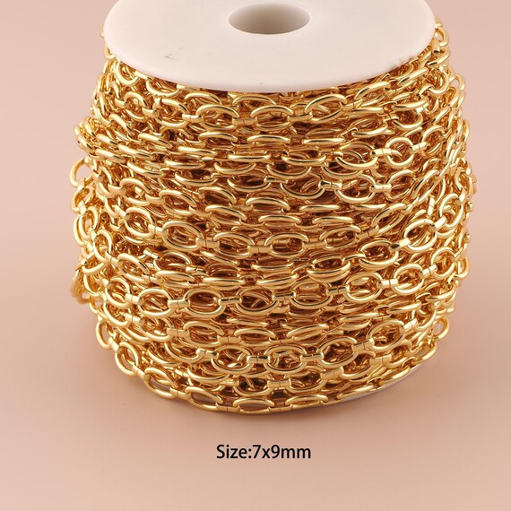 3.28 Feet 18K Gold Cable Chain,Special Chain,Semi-Finished Chain for DIY Jewelry Making Supply