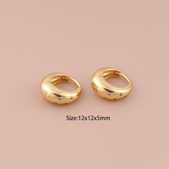 18K Gold Hoop Earrings,CZ Pave Hugging Hoop Earrings,Hoop Earrings,Hypoallergenic Hoop Earrings,Gift for Her
