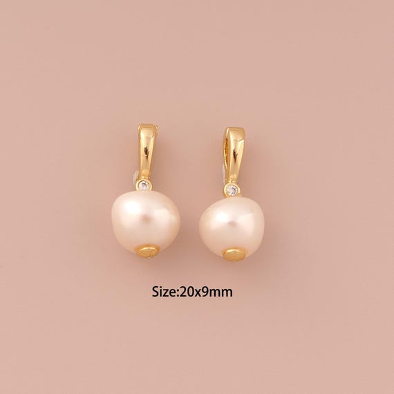 18K Gold Push Door Clasp,Pearl Clasp,Push Door Clasp for DIY Jewelry Making Supply