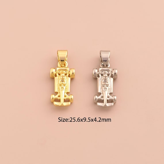 18K Gold Racing Charms,F1 Racing Charms Pendants,Racing Charm for DIY Jewelry Making Supply