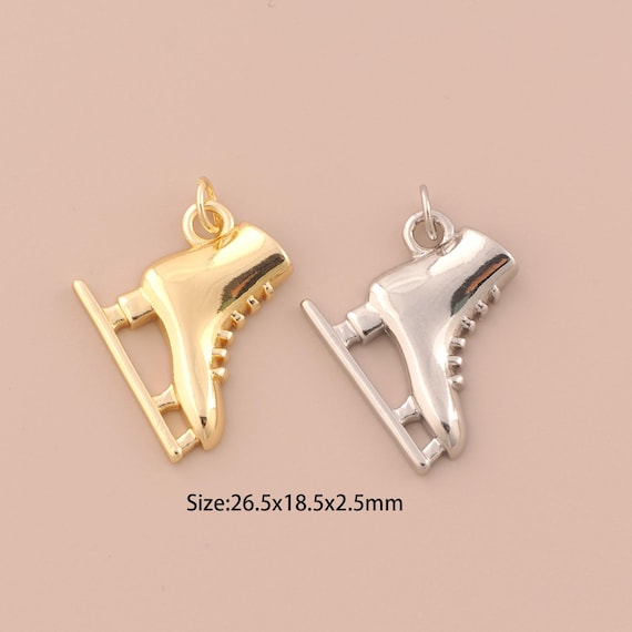18K Gold Skate Shoe Charms,Skate Shoe Charms Pendants,Skate Shoe Charm for DIY Jewelry Making Supply