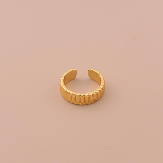 18K Gold Open Rings,Wide Rings,Thick Gold Rings for DIY Jewelry Making Supply