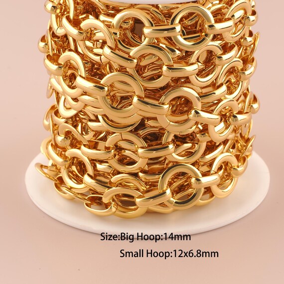 3.28 Feet 18K Gold Cable Chain,Special Chain,Semi-Finished Chain for DIY Jewelry Making Supply