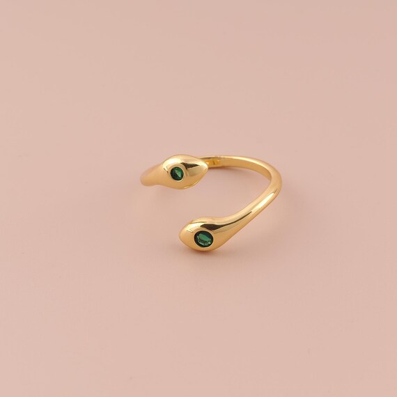 18K Gold Open Rings,Snake Rings,Thick Gold Rings for DIY Jewelry Making Supply