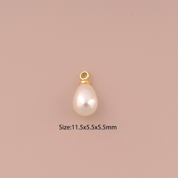 10 pcs 18K Gold Light Bulb Charms,Pearl Minimalist Charms Pendants,Light Bulb Charm for DIY Jewelry Making Supply