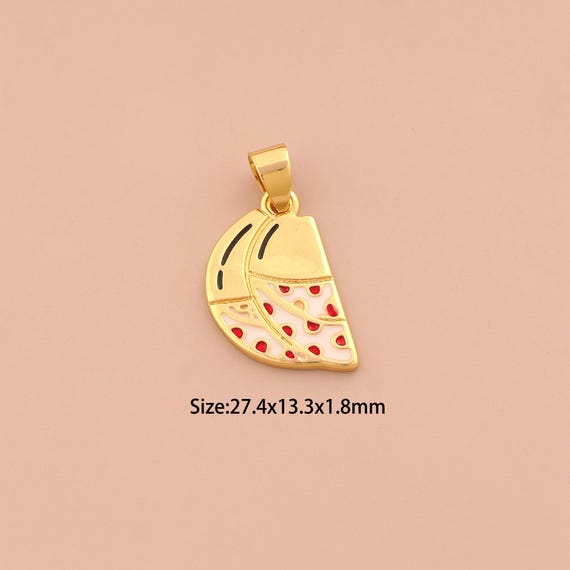 18K Gold Banana Charms,Enamel Fruit Charms Pendants,Banana Charm for DIY Jewelry Making Supply