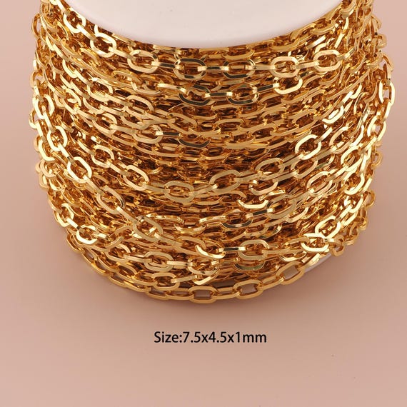 3.28 Feet 18K Gold Cable Chain,Special Chain,Semi-Finished Chain for DIY Jewelry Making Supply
