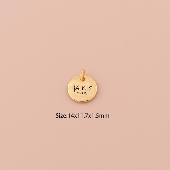 18K Gold Round Charms,Minimalist Charms Pendants,Round Charm for DIY Jewelry Making Supply