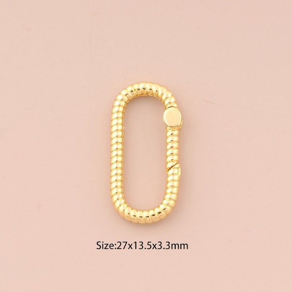 18K Gold Snap Clasp,Twist Snap Clasp,Push Door Clasp for DIY Jewelry Making Supply