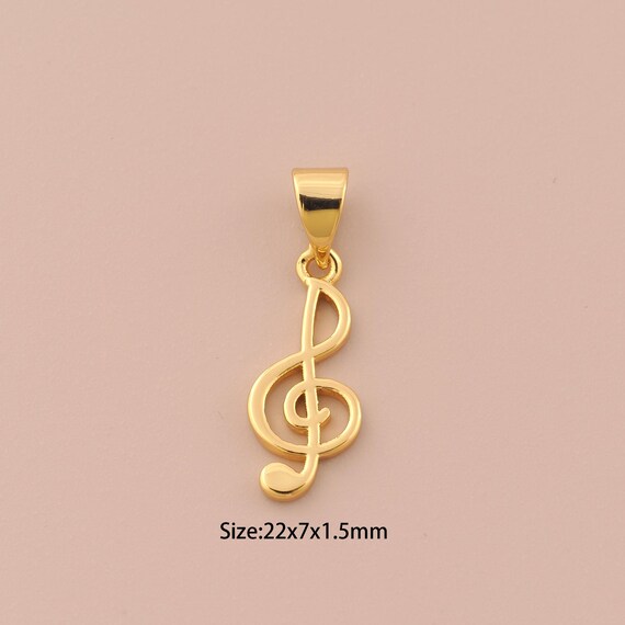 18K Gold Musical Note Charms,Musical Note Charms Pendants,Musical Note Charm for DIY Jewelry Making Supply