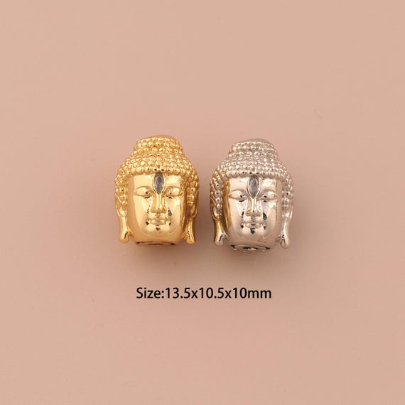 18K Gold Buddha Spacer Bead,Minimalist Bead,Buddhist Bead for DIY Jewelry Making Supply