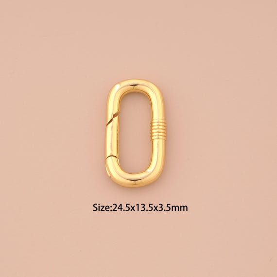 18K Gold Push Door Clasp,Spring Clasp,Snap Clasp for DIY Jewelry Making Supply