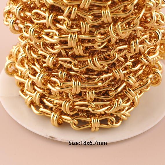 3.28 Feet 18K Gold Figure 8 Chain,Special Chain,Semi-Finished Chain for DIY Jewelry Making Supply