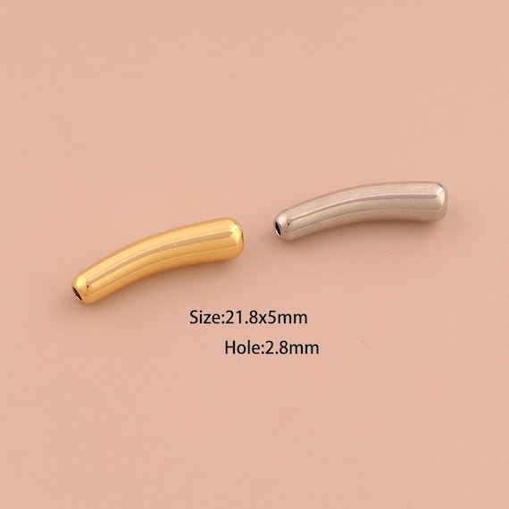 18K Gold Cylindrical Spacer Bead,Tube Bead,Cylindrical Bead for DIY Jewelry Making Supply
