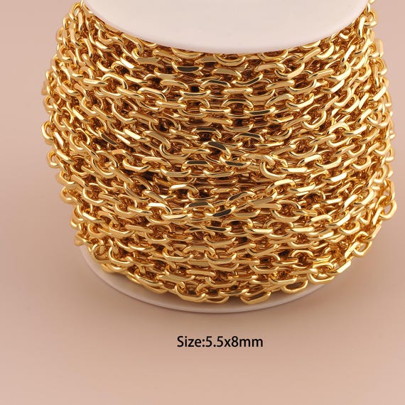 3.28 Feet 18K Gold Cable Chain,Special Chain,Semi-Finished Chain for DIY Jewelry Making Supply