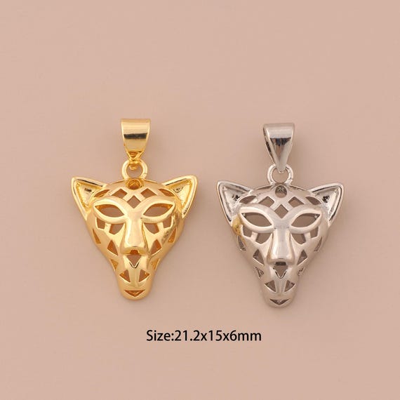 18K Gold Leopard Charms,Animal Charms Pendants,Leopard Charm for DIY Jewelry Making Supply