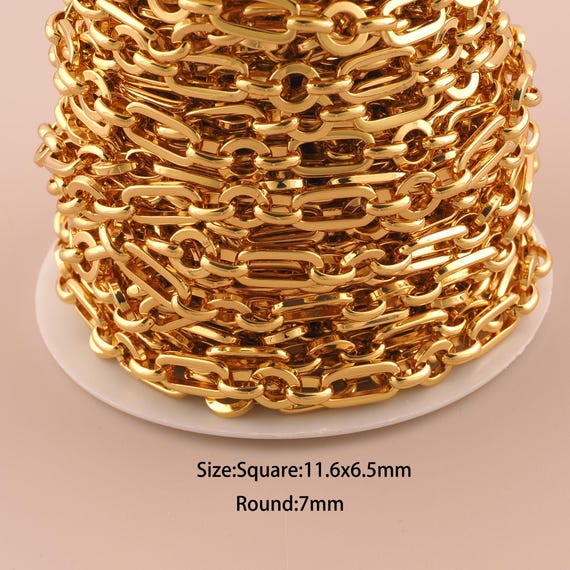 3.28 Feet 18K Gold Figaro Chain,Special Chain,Semi-Finished Chain for DIY Jewelry Making Supply