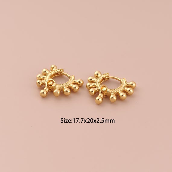 18K Gold Ball Earrings,Hugging Hoop Earrings,Hoop Earrings,Hypoallergenic Hoop Earrings,Gift for Her