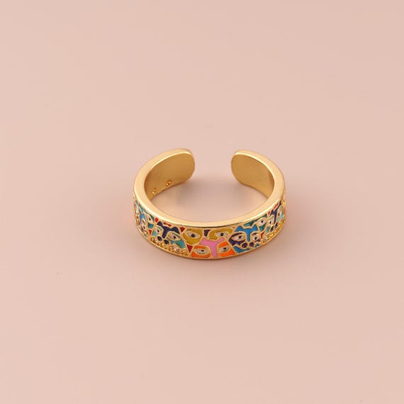 18K Gold Open Rings,Wide Rings,Thick Gold Rings for DIY Jewelry Making Supply