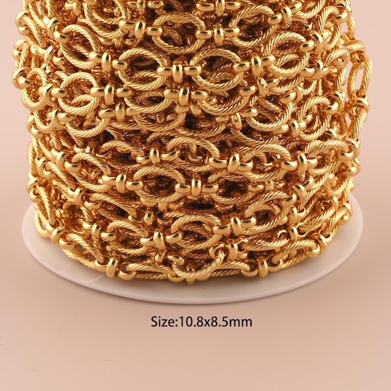 3.28 Feet 18K Gold Figure 8 Chain,Special Chain,Semi-Finished Chain for DIY Jewelry Making Supply