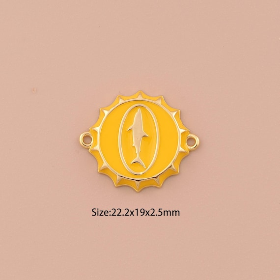 18K Gold Bottle Cap Connector,Minimalist Connector Charms,Shark Connector for DIY Jewelry Making Supply