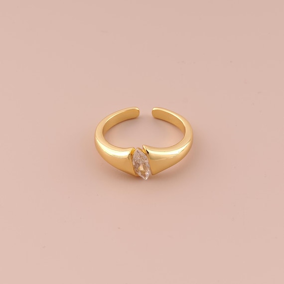 18K Gold Open Rings,Wide Rings,Thick Gold Rings for DIY Jewelry Making Supply