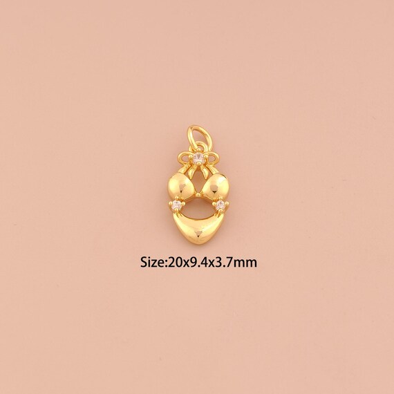18K Gold Bikini Charms,CZ Pave Bikini Charms Pendants,Bikini Charm for DIY Jewelry Making Supply