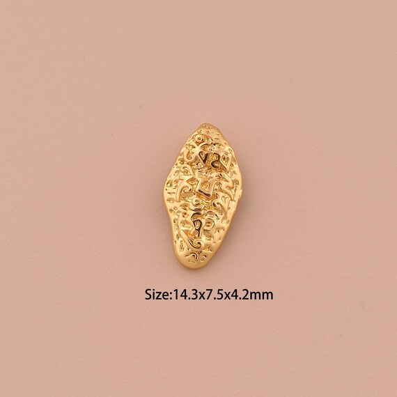 18K Gold Irregular Charms,Minimalist Charms Pendants,Irregular Charm for DIY Jewelry Making Supply