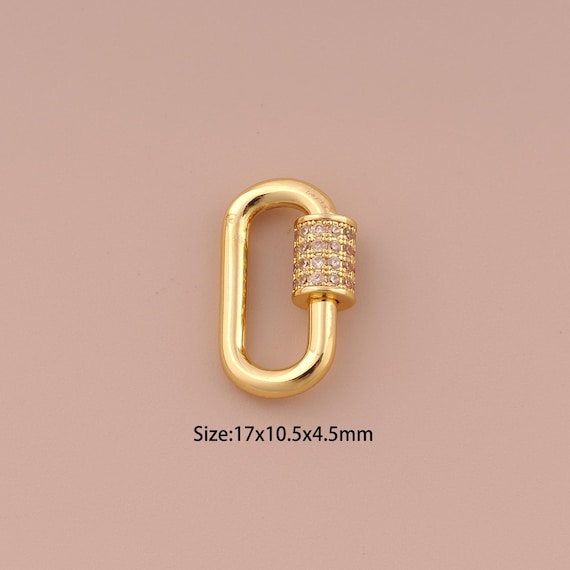 18K Gold Carabiner Clasp,Minimalist Clasp,Carabiner Clasp for DIY Jewelry Making Supply