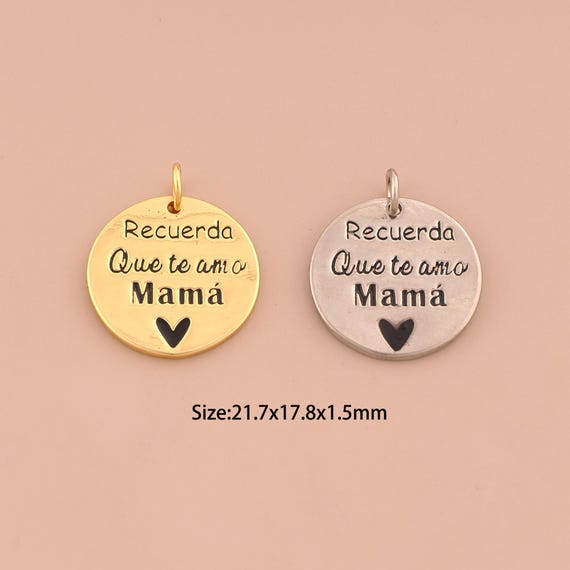 18K Gold Round Charms,Mother's Day Gift Charms Pendants,Medal Charm for DIY Jewelry Making Supply