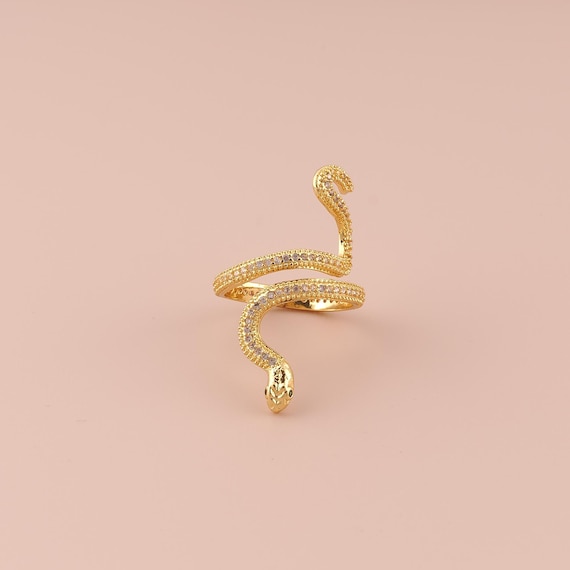 18K Gold Open Rings,Snake Rings,Thin Gold Rings for DIY Jewelry Making Supply